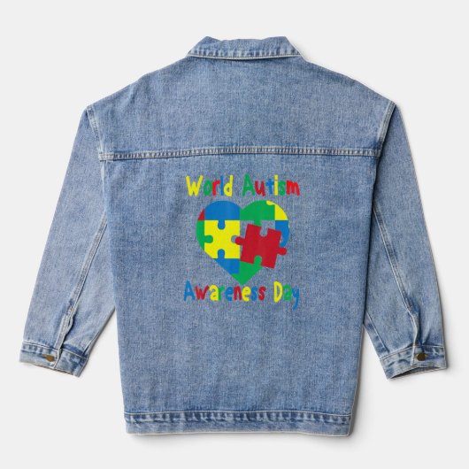 Autisme Bewustmaking voor vrouwen Kinder autisme A Denim Jacket (Achterkant)