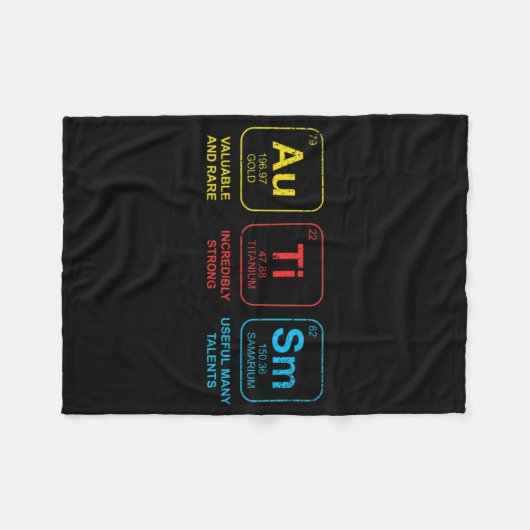 Autisme Bewustmaking Vrouwen Mannen Kinder element Fleece Deken (Voorkant (Horizontaal))