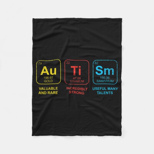 Autisme Bewustmaking Vrouwen Mannen Kinder element Fleece Deken (Voorkant)