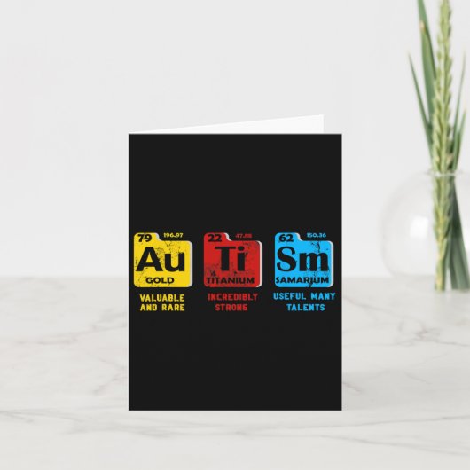 Autisme Bewustmaking Vrouwen Mannen Kinder element Kaart (Voorkant)