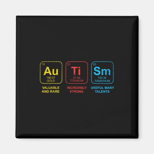 Autisme Bewustmaking Vrouwen Mannen Kinder element Magneet (Voorkant)