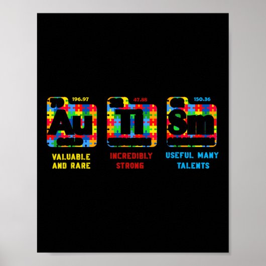 Autisme Bewustmaking Vrouwen Mannen Kinder element Poster (Voorkant)