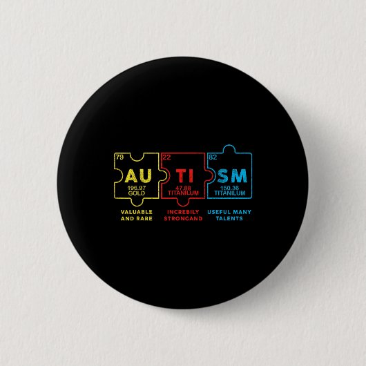 Autisme Bewustmaking Vrouwen Mannen Kinder element Ronde Button 5,7 Cm (Voorkant)