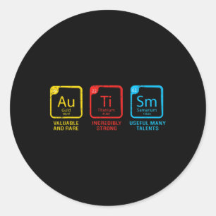 Autisme Bewustmaking Vrouwen Mannen Kinder element Ronde Sticker