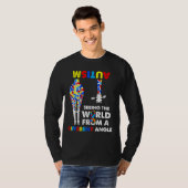 Autisme Bewustmaking Zie World Different Angle Gir T-shirt (Voorkant volledig)