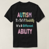 Autisme-bewustmakingsautisme is geen handicap t-shirt (Design voorkant)