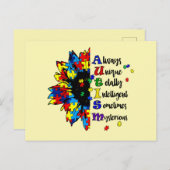 Autisme-bewustmakingsbloem Briefkaart (Voorkant / Achterkant)