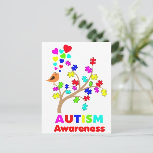 Autisme-bewustmakingsboom Briefkaart (Staand voorkant)