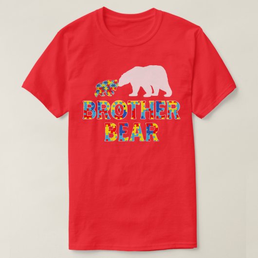Autisme - Bewustmakingsbreder Beer ondersteunt Aut T-shirt (Design voorkant)