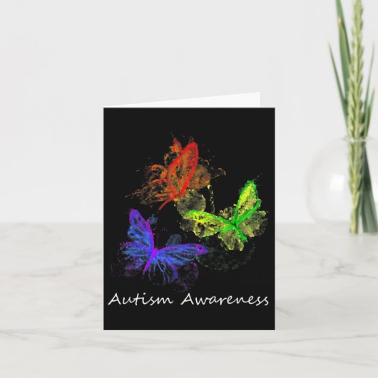 Autisme-bewustmakingsbutterflies zonder puzzelstuk kaart (Voorkant)