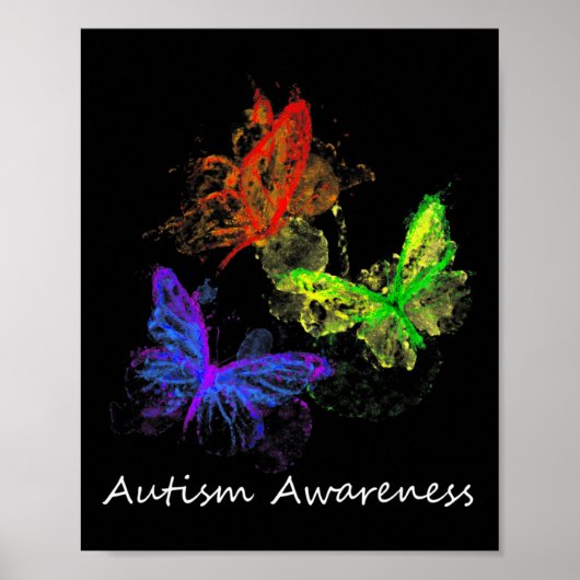Autisme-bewustmakingsbutterflies zonder puzzelstuk poster (Voorkant)