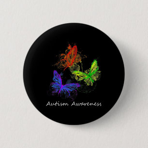 Autisme-bewustmakingsbutterflies zonder puzzelstuk ronde button 5,7 cm