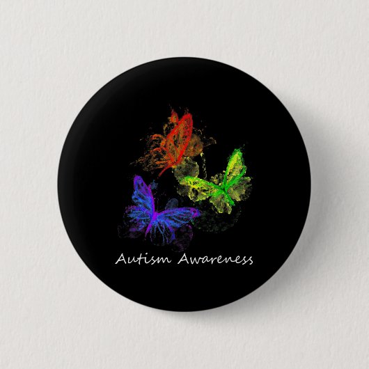 Autisme-bewustmakingsbutterflies zonder puzzelstuk ronde button 5,7 cm (Voorkant)