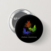 Autisme-bewustmakingsbutterflies zonder puzzelstuk ronde button 5,7 cm (Voorkant /achterkant)
