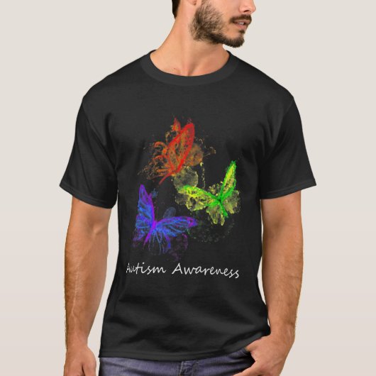 Autisme-bewustmakingsbutterflies zonder puzzelstuk t-shirt (Voorkant)