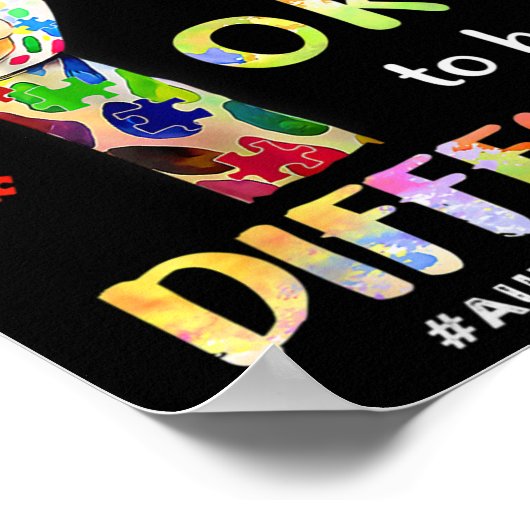 Autisme Bewustmakingsdier Het is oké om te worden Poster (Hoek)