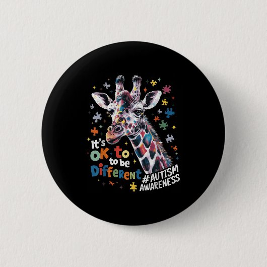 Autisme Bewustmakingsdier Het is oké om te worden Ronde Button 5,7 Cm (Voorkant)