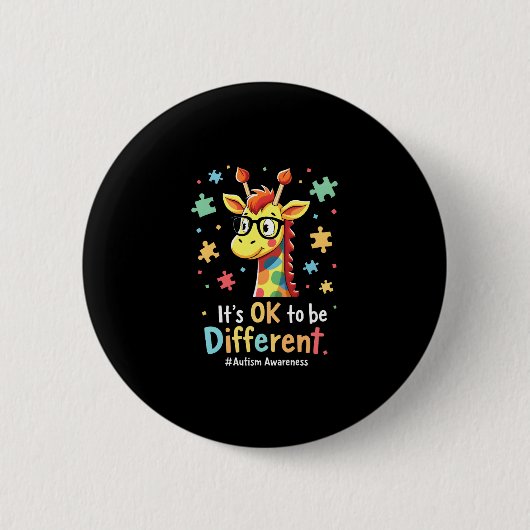 Autisme Bewustmakingsdier Het is oké om te worden Ronde Button 5,7 Cm (Voorkant)