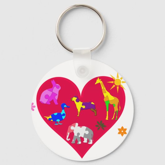 Autisme-bewustmakingsdieren Sleutelhanger (Voorkant)