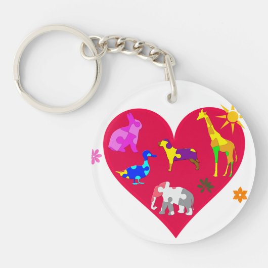 Autisme-bewustmakingsdieren Sleutelhanger (Voorkant)