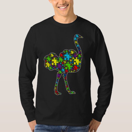 Autisme Bewustmakingsdieren van het puzzelstuk T-shirt (Voorkant)