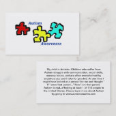 Autisme-bewustmakingskaarten Contactkaartje (Voorkant / Achterkant)