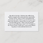 Autisme-bewustmakingskaarten Contactkaartje (Achterkant)