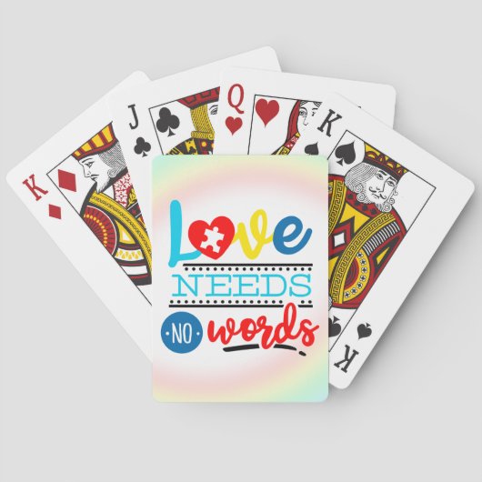 Autisme-bewustmakingskaarten Pokerkaarten (Achterkant)