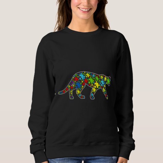 Autisme-bewustmakingskoker Puzzle Piece Animals Trui (Voorkant)