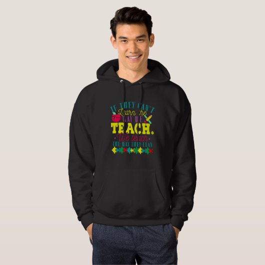 Autisme-bewustmakingsleraar Autistisch leer Leer G Hoodie (Voorkant volledig)