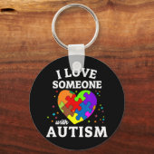 Autisme-bewustmakingspuzzel en hart voor vrouwen,  sleutelhanger (Voorkant)