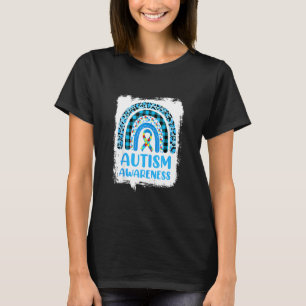 Autisme Bewustmakingssteun Bleken regenbooglint H T-shirt