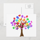 Autisme-bewustmakingsstructuur Briefkaart (Voorkant / Achterkant)