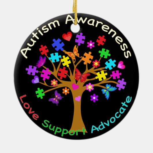 Autisme-bewustmakingsstructuur Keramisch Ornament (Achterkant)