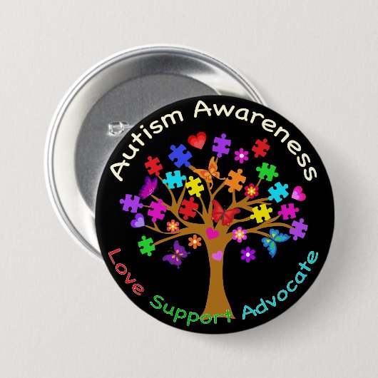 Autisme-bewustmakingsstructuur Ronde Button 7,6 Cm (Voorkant /achterkant)