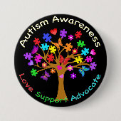 Autisme-bewustmakingsstructuur Ronde Button 7,6 Cm (Voorkant)