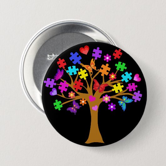 Autisme-bewustmakingsstructuur Ronde Button 7,6 Cm (Voorkant /achterkant)