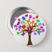 Autisme-bewustmakingsstructuur Ronde Button 7,6 Cm (Voorkant /achterkant)