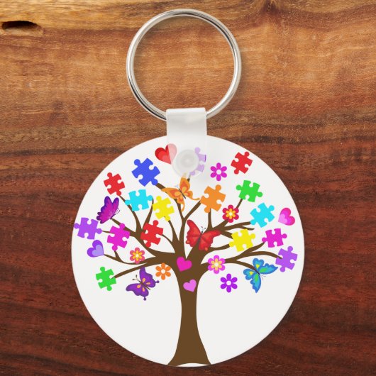 Autisme-bewustmakingsstructuur Sleutelhanger (Voorkant)