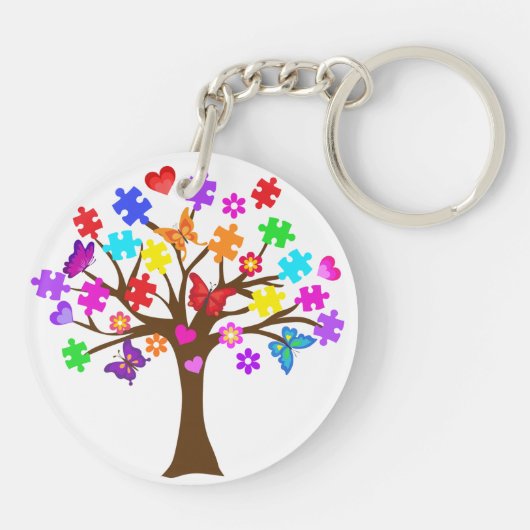 Autisme-bewustmakingsstructuur Sleutelhanger (Achterkant)