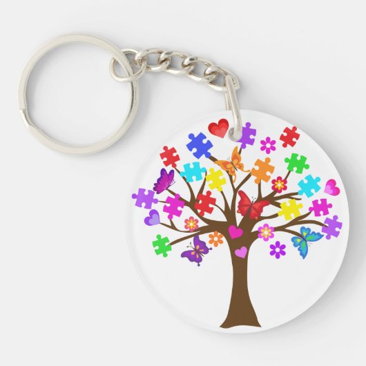 Autisme-bewustmakingsstructuur Sleutelhanger (Voorkant)