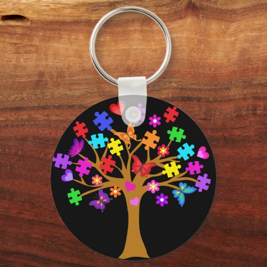 Autisme-bewustmakingsstructuur Sleutelhanger (Voorkant)