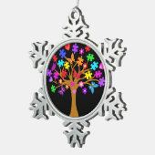 Autisme-bewustmakingsstructuur Tin Sneeuwvlok Ornament (Rechts)