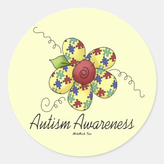 Autisme-bewustmakingsventilator Ronde Sticker (Voorkant)