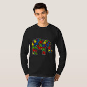 Autisme Bewustmaktheid Olephant Puzzle Piece Anima T-shirt (Voorkant volledig)