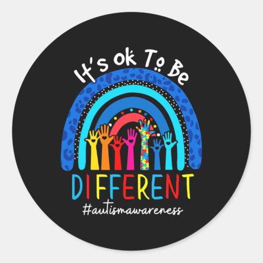 Autisme-bewustwording Acceptatie vrouwen Kind dat Ronde Sticker (Voorkant)