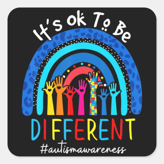 Autisme-bewustwording Acceptatie vrouwen Kind dat Vierkante Sticker (Voorkant)
