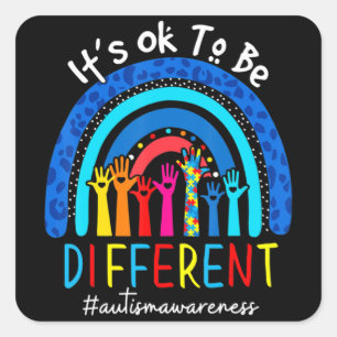 Autisme-bewustwording Acceptatie vrouwen Kind dat  Vierkante Sticker