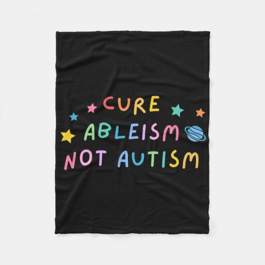 Autisme Bewustwording Cure Ableism Not Autisme Fleece Deken (Voorkant)