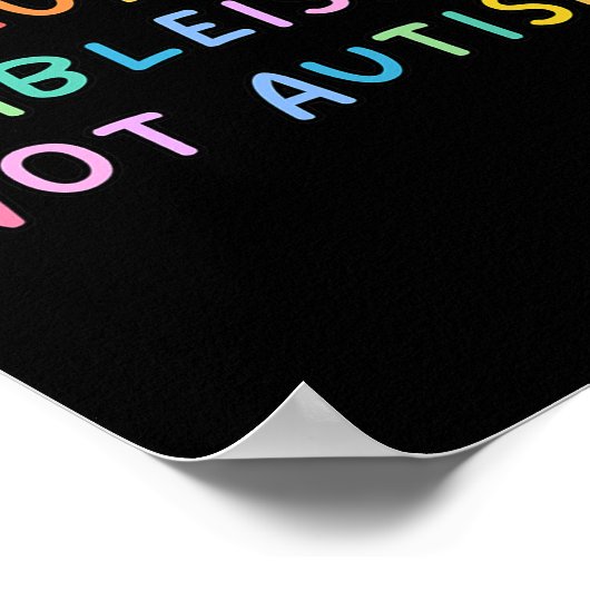 Autisme Bewustwording Cure Ableism Not Autisme Poster (Hoek)